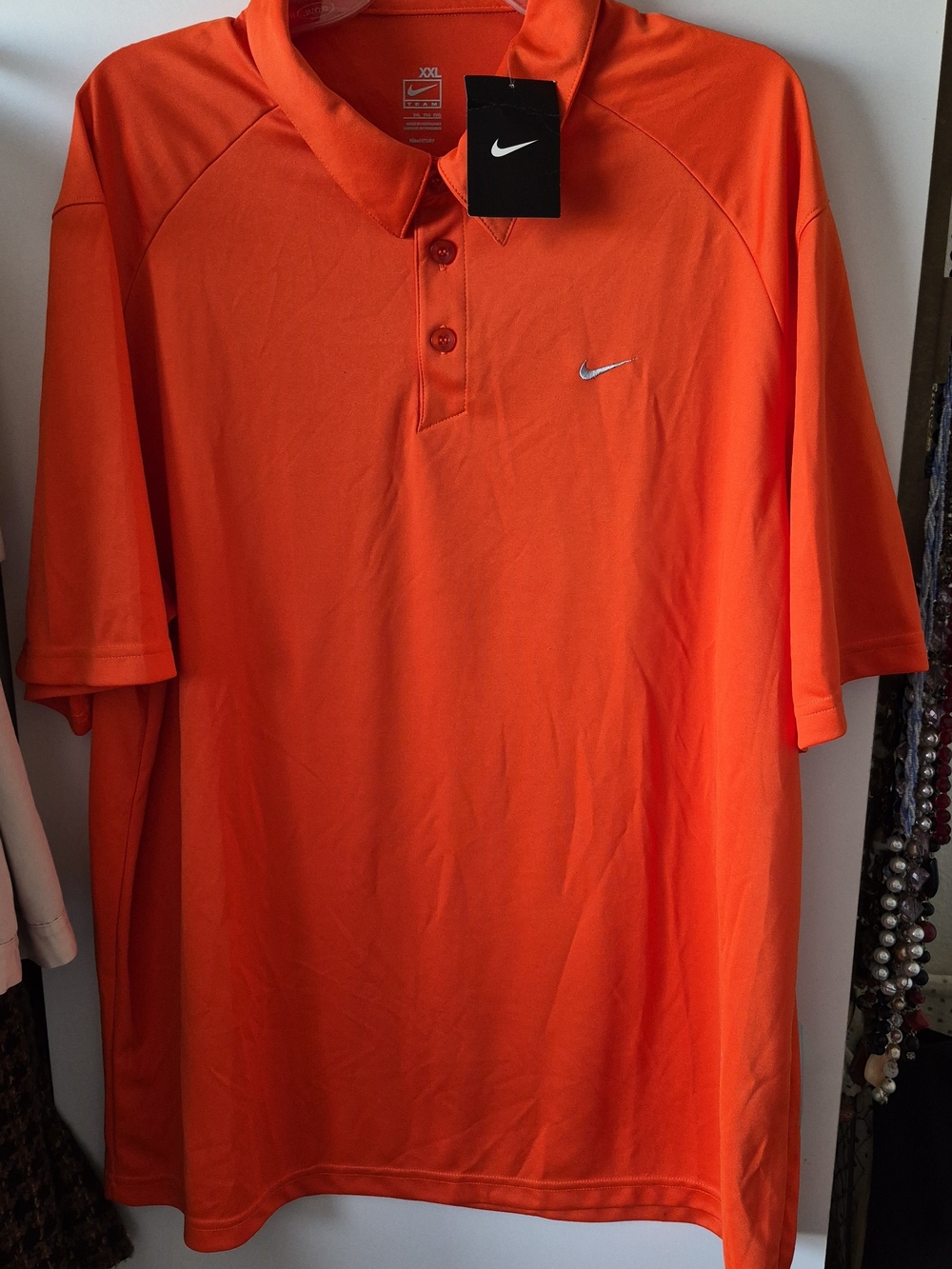 Nike Men’s Bright Orange Golf Polo with Swoosh Sz XXL